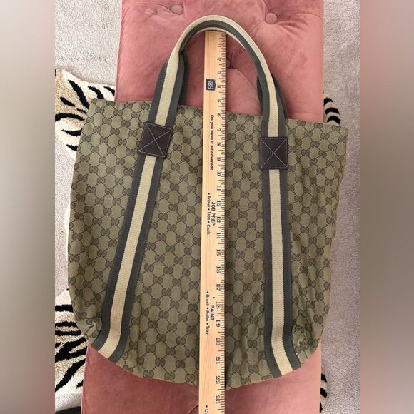 Gucci GG Canvas Web Tote EUC - Picture 3 of 13
